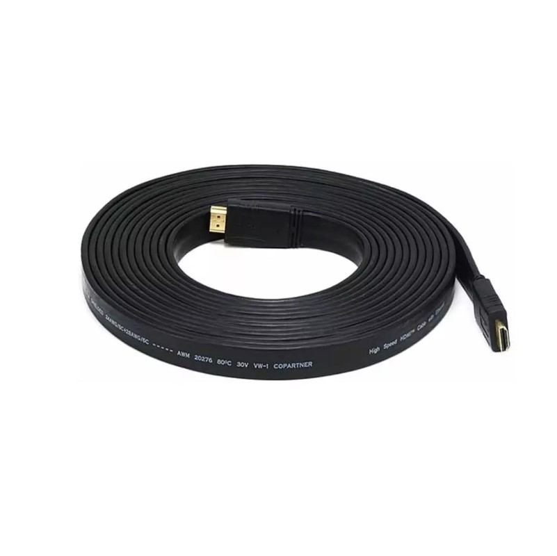 Cable HDMI 3m Plano Negro - Base Virtual - Base Virtual